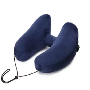 Oreiller de repos gonflable en PVC, oreiller cervical de voyage en forme de U avec masque pour les yeux et bouchon d'oreille