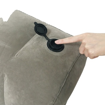 Cuscino poggiapiedi gonfiabile Travelsky, personalizza il cuscino gonfiabile per le gambe del letto gonfiabile con cuscino poggiapiedi da viaggio a tre piani in PVC floccato