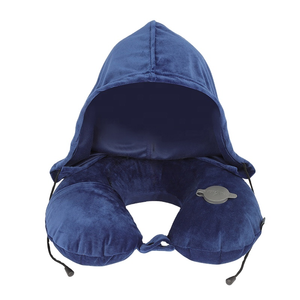 13401A Travelsky Amazon Hot Sale U Shape Comfort Inflatable Air Pillow Inflatable Neck Pillow With Hat