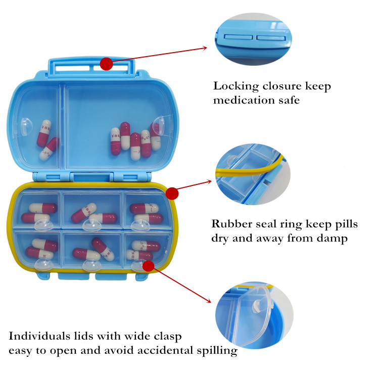 13708 Travel Food-grade Plastic Pill Organizers 