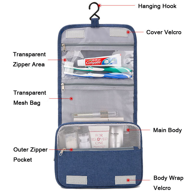 16280B Portable Water-Resistant Travel Hanging Toiletry Bag